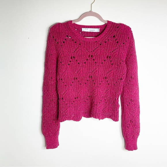 IRO PARIS Aryna Scalloped Knit Sweater - Fuchsia